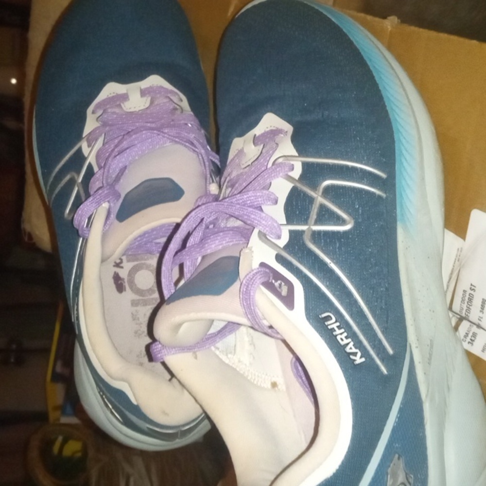 Karhu Fusion 3.5 Women's  Shoes, W10.5 Navy/Teal/Silver and Lavender/White Laces